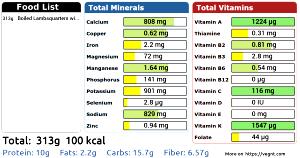 100 G Lambs Quarters (with Salt, Drained, Cooked, Boiled)