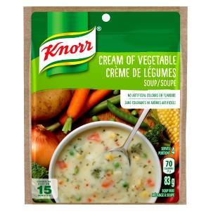 100 G Low Sodium Cream of Vegetable Soup (Prepared with Water, Made From Dry Mix)