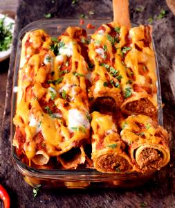 100 G Meatless Enchilada with Beans