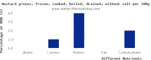 100 G Mustard Greens (Without Salt, Frozen, Drained, Cooked, Boiled)