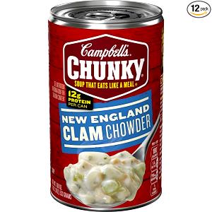 100 G New England Clam Chowder (with Equal Volume Water, Canned)