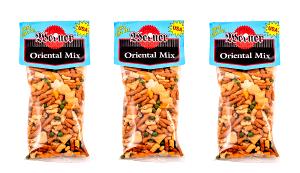 100 G Oriental Party Mix (Chili Rice Crackers, Fried Green Peas Sesame Sticks and Peanuts)