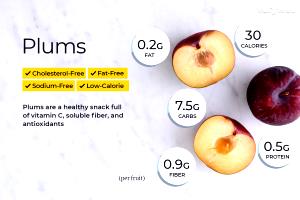 100 G Plum Unsweetened in Water Pack (Cooked or Canned)