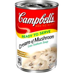 100 G Reduced Sodium Canned Cream of Mushroom Soup (Prepared with Milk)
