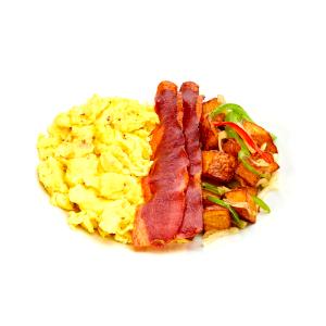 100 G Scrambled Eggs, Bacon and Home Fried Potatoes (Frozen Meal)