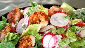 100 G Seafood Garden Salad with Seafood (Vegetables Excluding Tomato and Carrots)