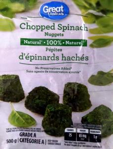 100 G Spinach (Chopped or Leaf, Frozen)