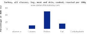 100 G Turkey Leg Meat and Skin (Cooked, Roasted)