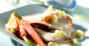 100 G Veal with Vegetables in Cream or White Sauce