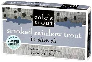 100 Grams Trout, Rainbow, Canned, In Oil, Smoked