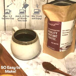 100 Ml Coffee (Instant Powder, Decaffeinated, with Water)
