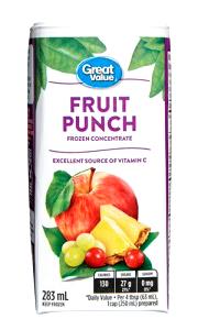 100 Ml Fruit Punch Juice (with Water, Frozen Concentrate)