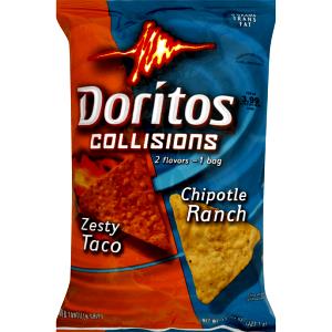 11 chips (1 oz) Collisions Zesty Taco Chipotle Ranch Tortilla Chips