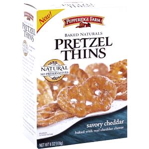 11 Chips Baked Naturals Pretzel Thins, Savory Cheddar