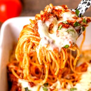 12 Oz Cheesy Spaghetti Bake