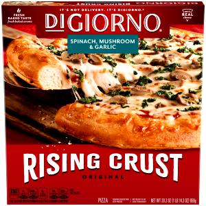 143 Grams Pizza, Rising Crust, Spinach, Mushroom And Garlic