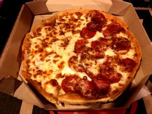 159 Grams Pizza, Half & Half, Pepperoni & Cheese