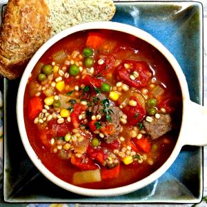 16 oz (454 g) Vegetable Beef Barley Soup Low Fat (Large)