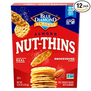 18 crackers (30 g) Almond Nut-Thins - Smokehouse Nut & Rice Cracker Snacks