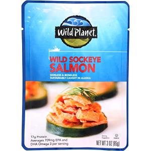 2/3 cooked portion (3 oz) Wild Sockeye Salmon
