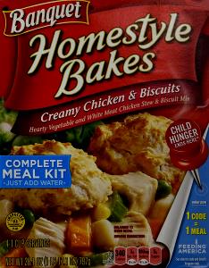 2/3 cup filling; 1/3 biscuit mix (212 g) Homestyle Bakes - Creamy Chicken & Biscuits