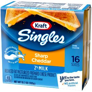 2/3 Oz Processed Cheese, Sharp Cheddar, Slice, Nonfat