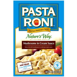 2/5 Package Mushrooms İn Cream Sauce Pasta Roni, As Prepared