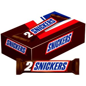 2 bars (34 g) Snickers Packed with Peanuts