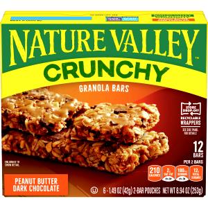2 Bars Granola Bar, Crunchy, Dark Chocolate Peanut Butter