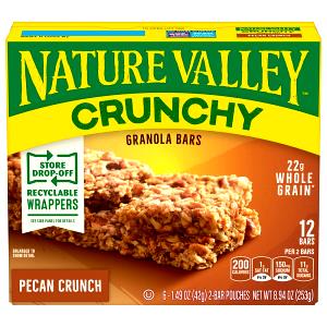 2 Bars Granola Bar, Crunchy, Pecan Crunch