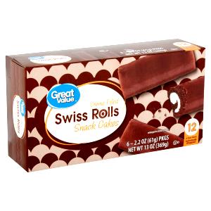 2 cakes (2.2 oz) Swiss Rolls Snack Cakes