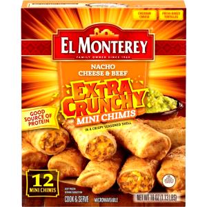 2 chimichangas (85 g) Nacho Cheese & Beef Mini Chimis