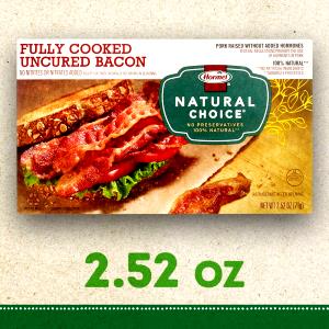 2 cooked slices Uncured Bacon