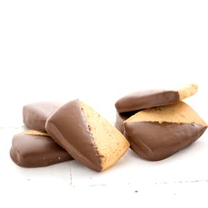 2 cookies (34 g) Chocolate Dipped Macadamia Shortbread Cookies