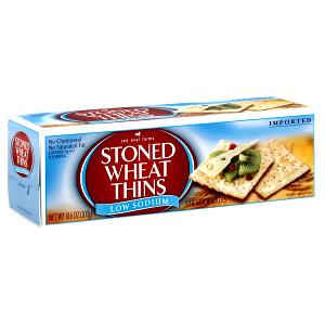 2 Crackers Stoned Wheat Thins Cracker, Lower Sodium