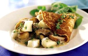 2 crepes Organic Mushroom & Cheese Crepes