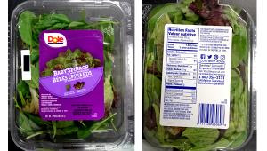 2 Cups Packaged Salads, Baby Spinach With Tender Reds