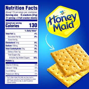 2 full cracker sheets (8 crackers) (31 g) Vanilla Graham Crackers
