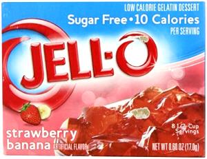 2 Grams Gelatin Dessert, Sugar Free Strawberry Banana, Low Calorie