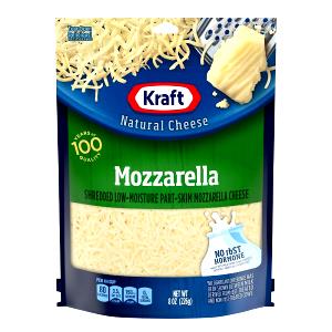 2 Grams Mozzarella Cheese, Shredded, Low-Moisture Part-Skim
