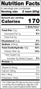 2 naan (60 g) Naan Rounds Original