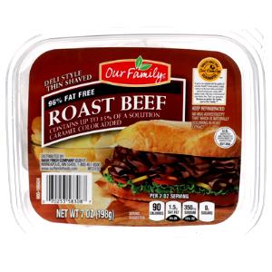 2 oz (56 g) 96% Fat Free Deli Thin Roast Beef