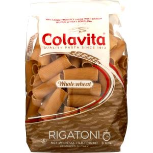 2 Oz Rigatoni Pasta, Whole Wheat, Dry