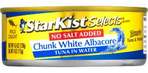 2 Oz Starkist Selects, Very Low Sodium Chunk White Albacore Tuna İn Water, Canned