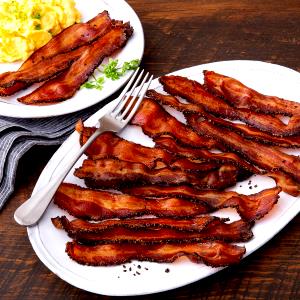 2 pan fried slices (14 g) Natural Peppered Bacon