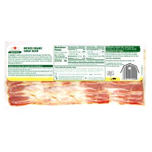 2 pan fried slices (14 g) Organic Sunday Bacon