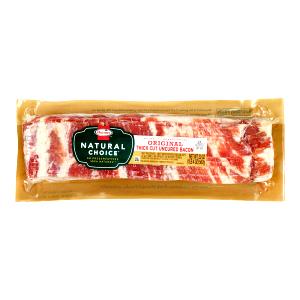 2 pan fried slices (20 g) Thick Sliced Uncured Hardwood Smoked Bacon