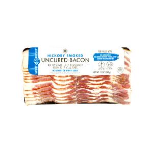 2 pan fried slices Hickory Smoked Uncured Bacon