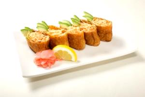2 pieces (74.5 g) Inari with Spicy Surimi Sushi