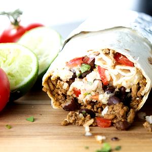 2 Pieces Burrito with Beans and Meat